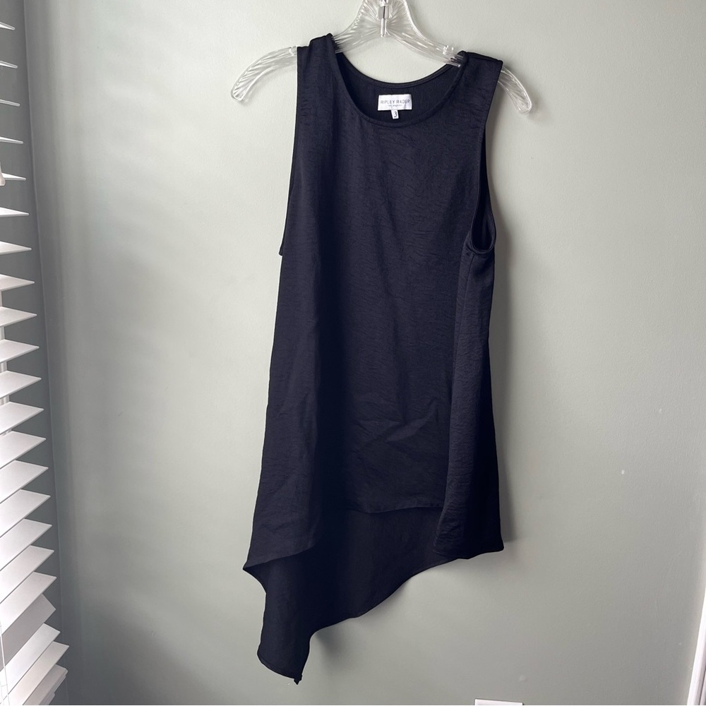 Ripley Rader Asymmetric Black Textured Tank Top Tunic